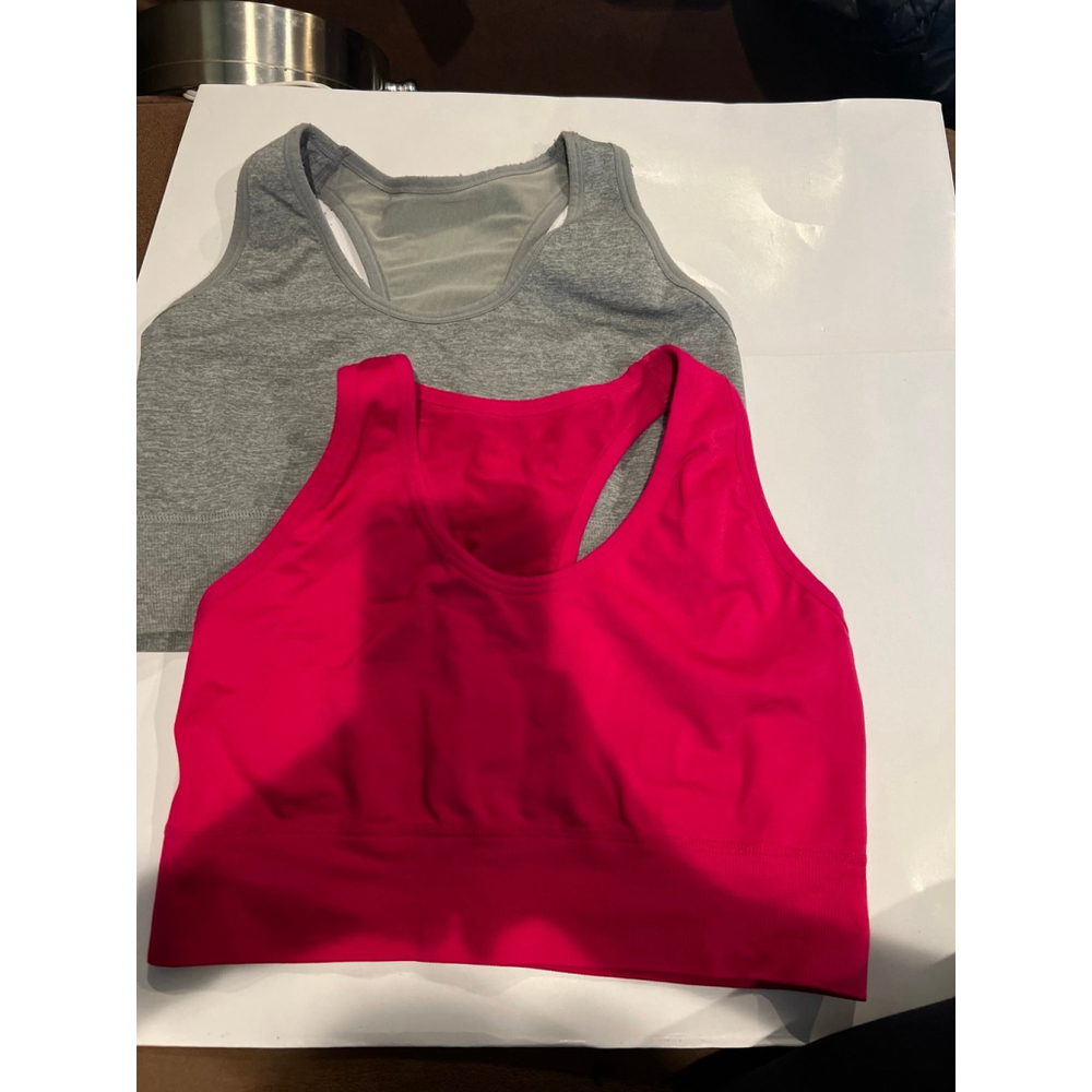 Profit Seamless Sports Bra size Large Gray and Pink Bundle
